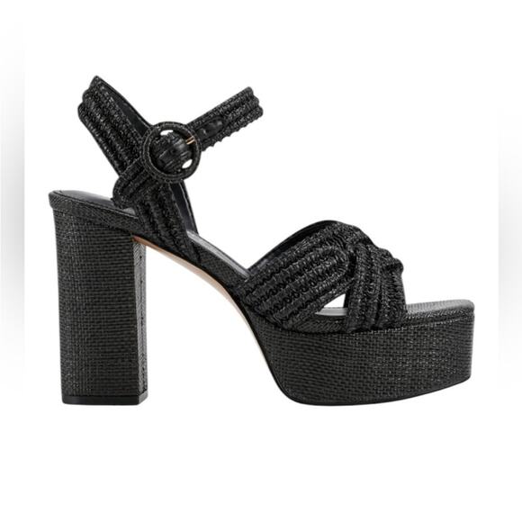 NWOT Marc Fisher Chesse Platform Black Sandal – Sz 9 - Picture 1 of 9